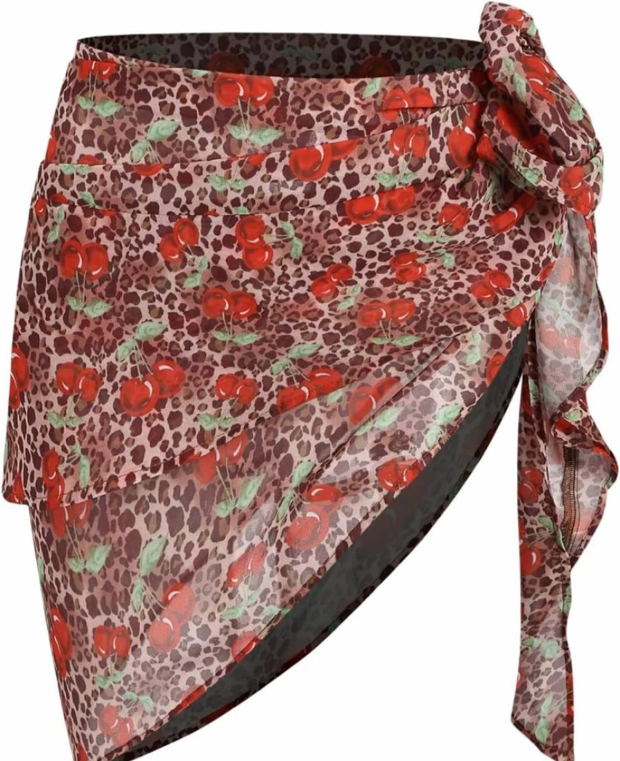 ZAFUL Women's Textured Bikini Cover-Up Sarong - Beach Swimwear Wrap Skirt for Swimsuits