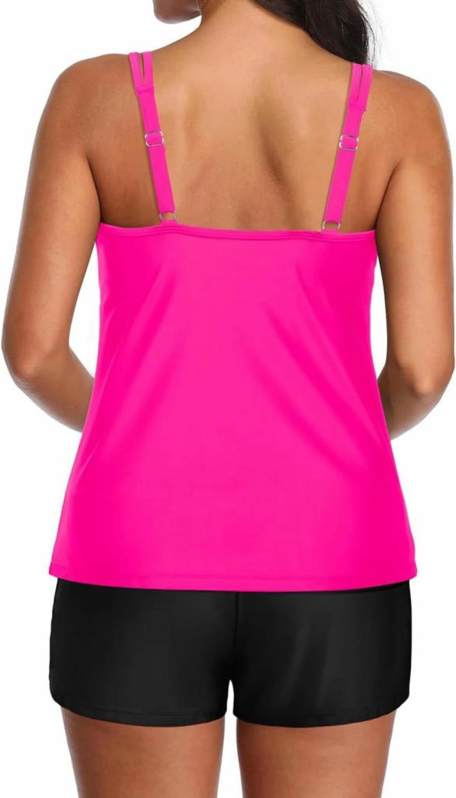 Tempt Me Women's Tummy Control Tankini Swimwear Set with Shorts & Side Pockets – Athletic Two-Piece Bathing Suit