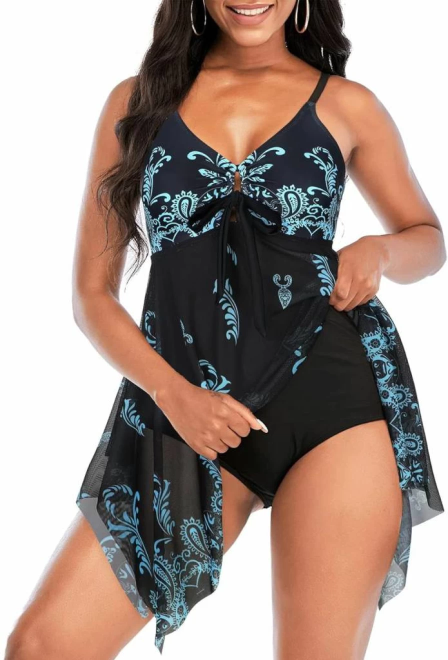 Zando Plus Size Swimdress 2025 – Tummy Control Modest One Piece Swimsuit for Women | Flowy Beachwear