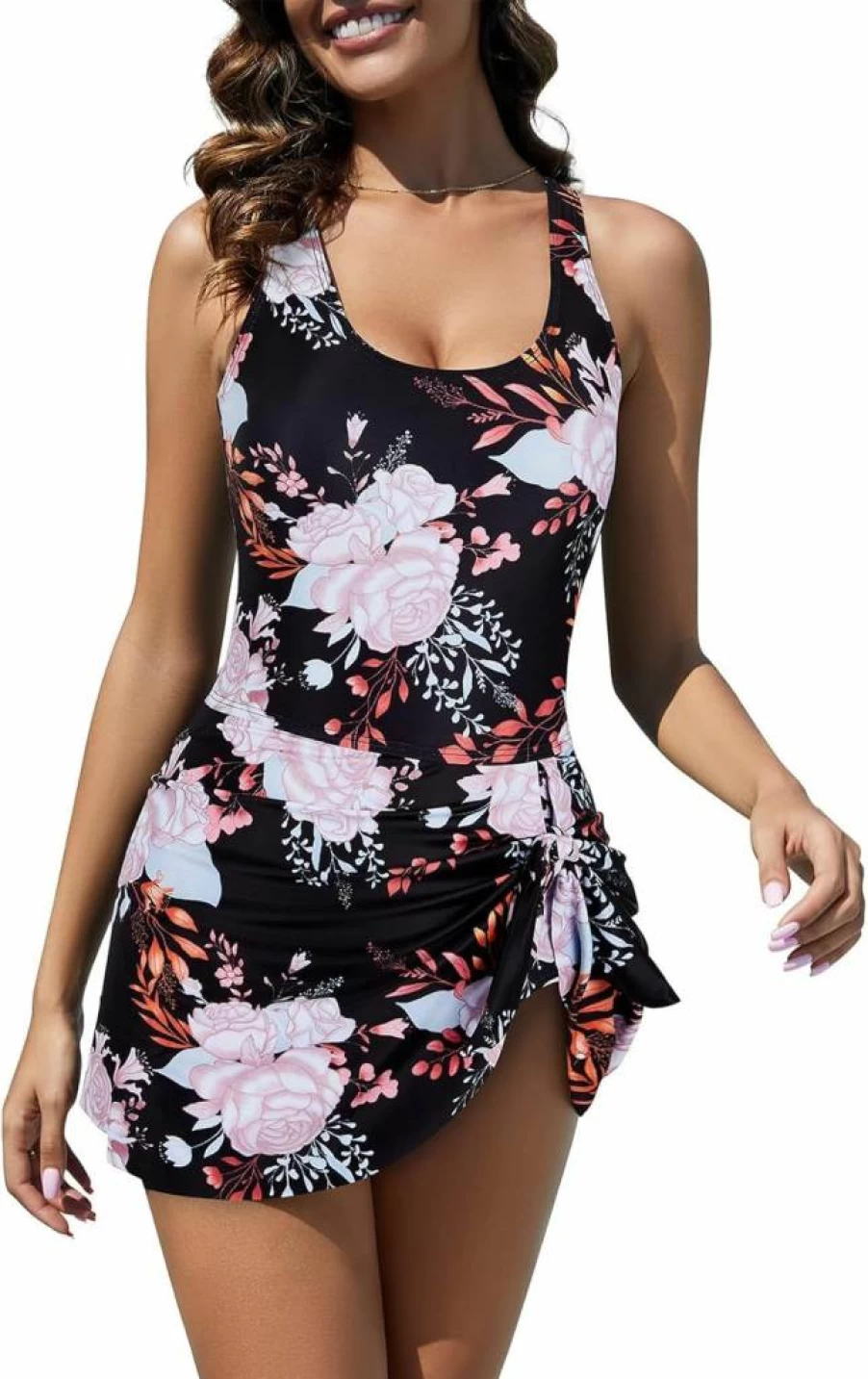 Century Star Women's Tummy Control Swimdress with Skirt - One Piece Bathing Suit Swimwear for Beach & Pool