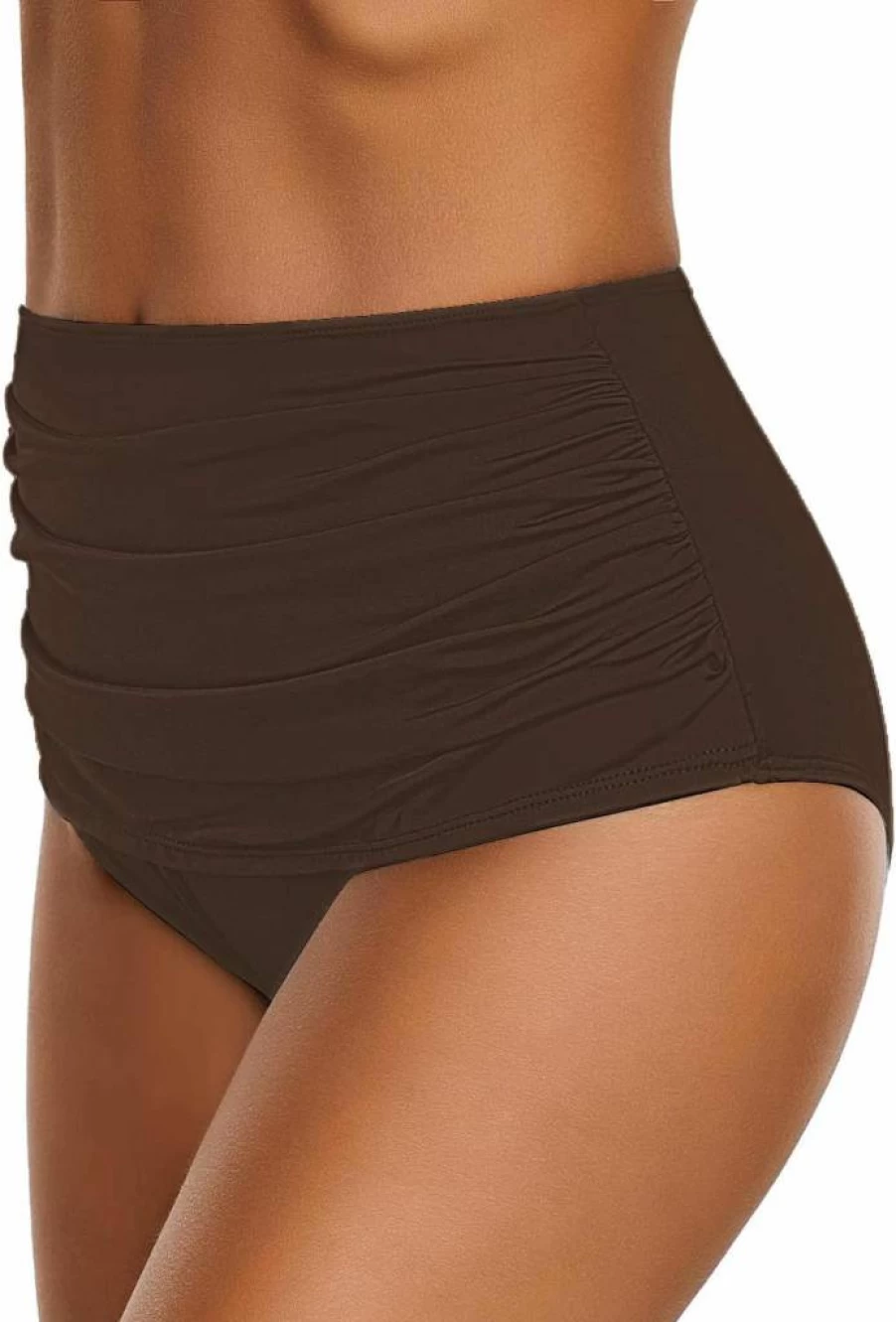 GRAPENT Women's High Waisted Bikini Bottoms - Ruched Swim Briefs for Tankini & Swimsuits