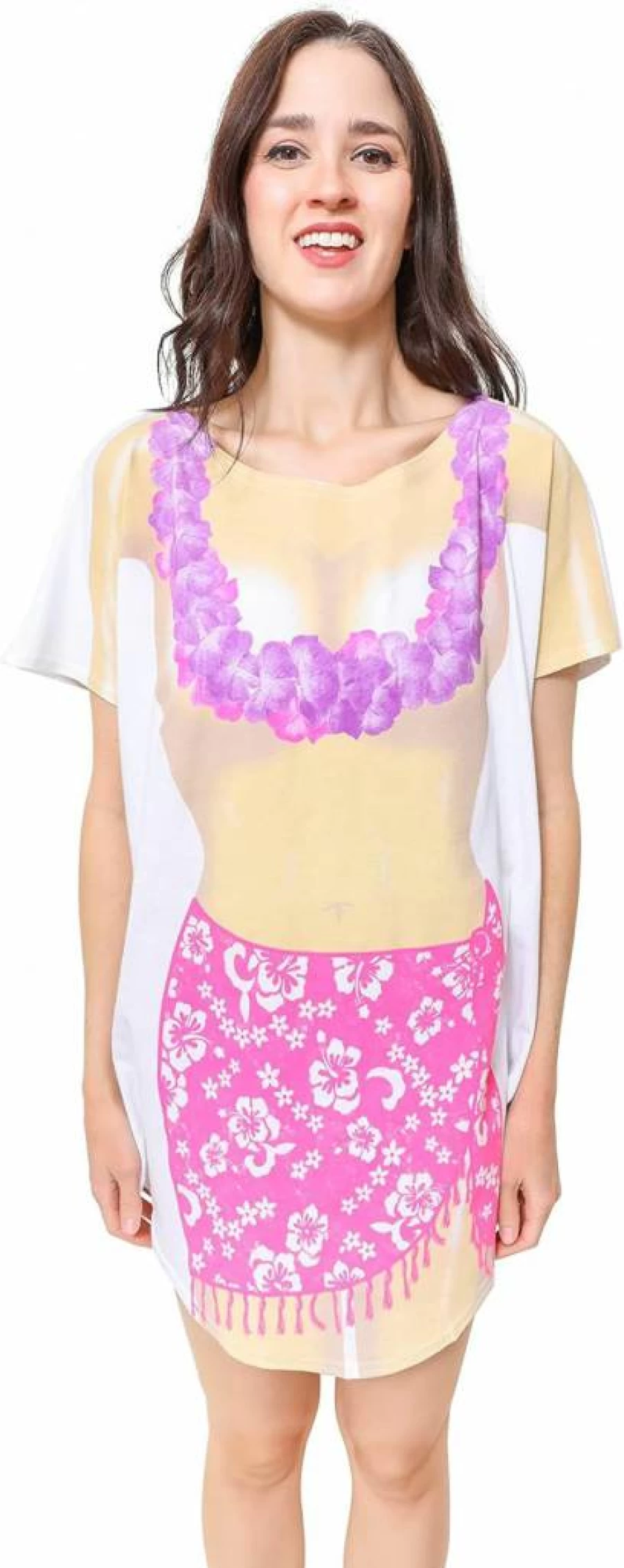 LA Imprints Funny Bikini Print T-Shirt Dress - Women's Beach Cover-Up, Unisex Bathing Suit Wrap
