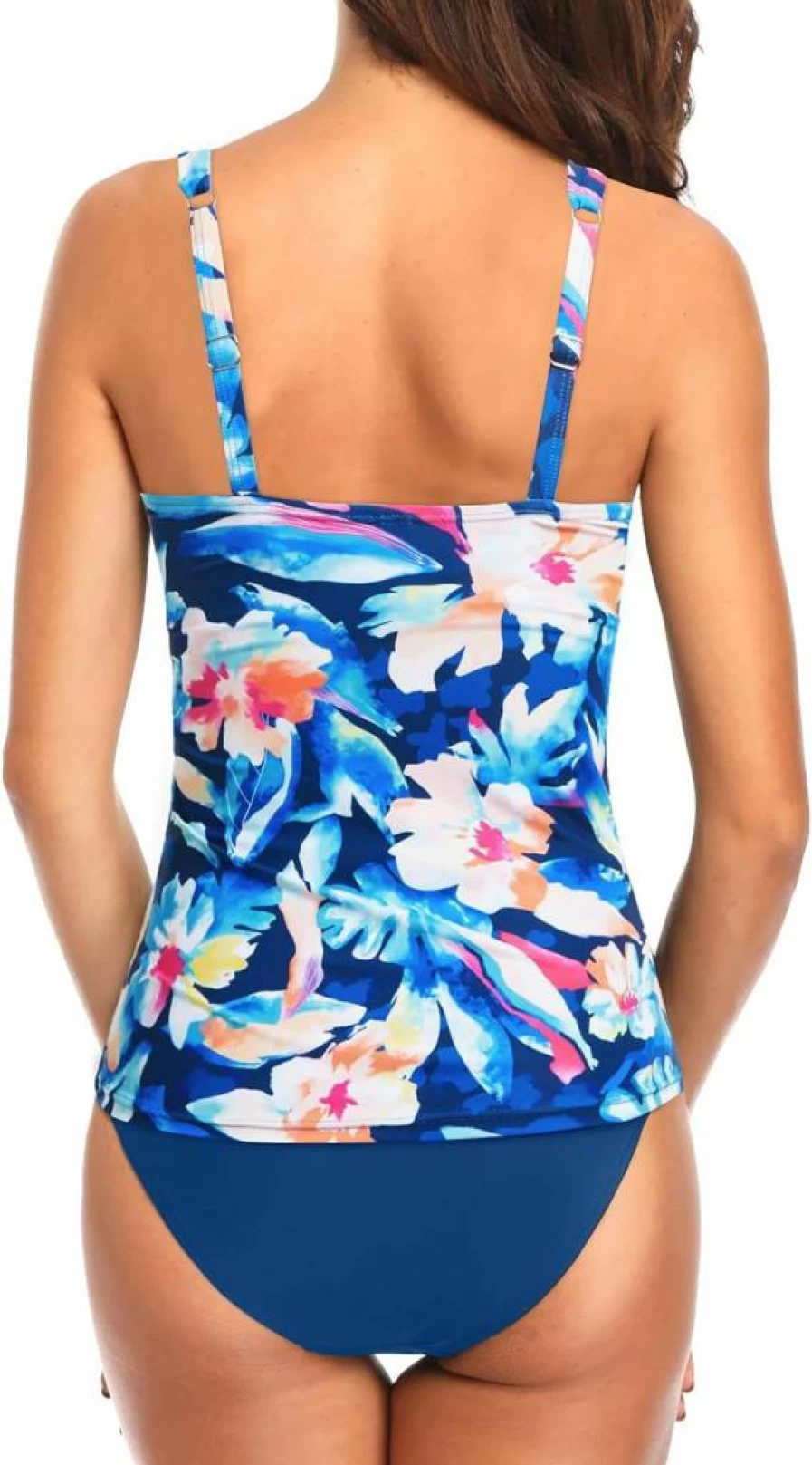 Holipick Women's Two-Piece Underwire Tankini Swimsuit - Tummy Control Bandeau Top & Matching Bottom Bathing Suit