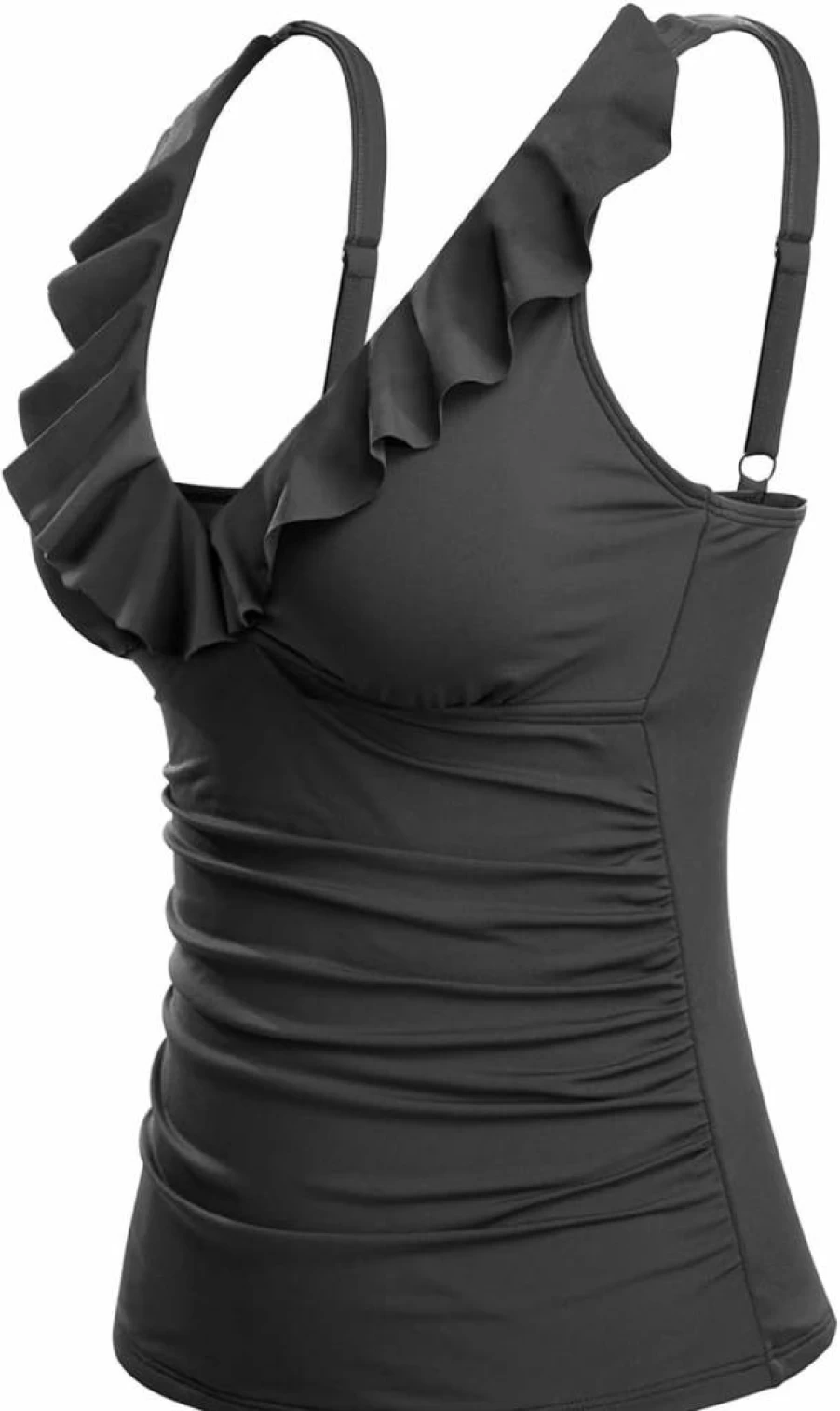 Tempt Me Women's V-Neck Flounce Ruffled Tankini Top - Tummy Control Bathing Suit Swimwear 2025