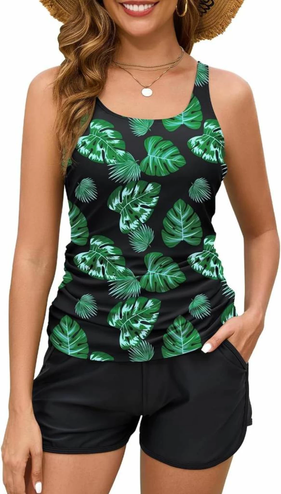 Century Star Women's Floral Tankini Swimsuit Two Piece Set - Tummy Control Modest Swimwear Top with Shorts 2025
