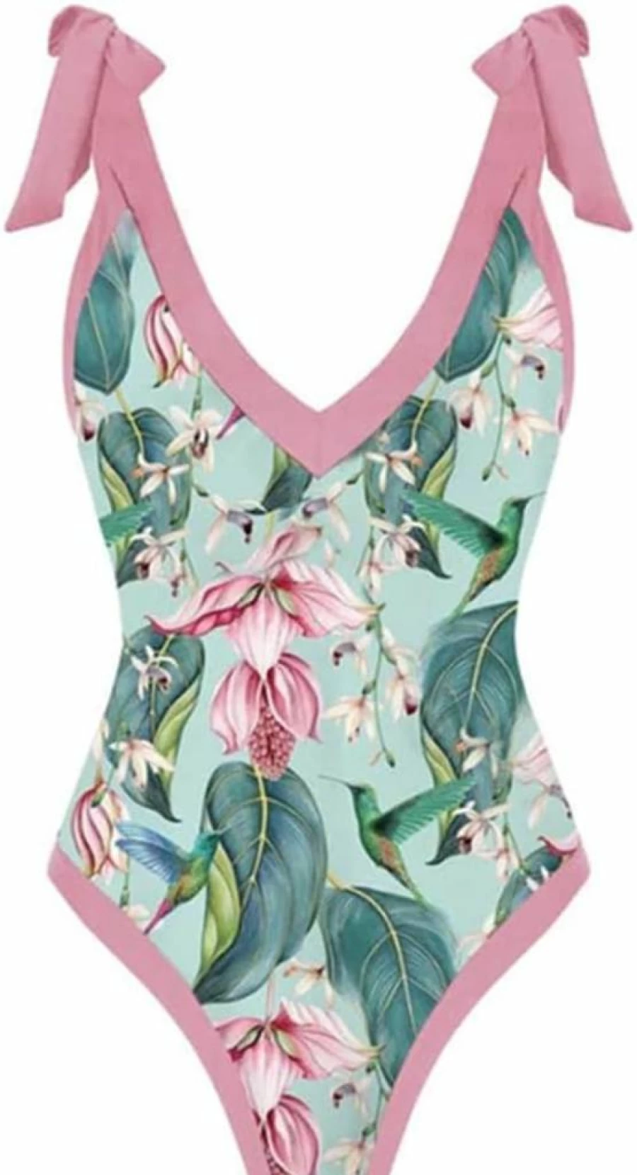 IMEKIS Women's Floral Print Bikini Swimsuit 2-Piece Set with Cover Up Skirt Tropical Beach Bathing Suit