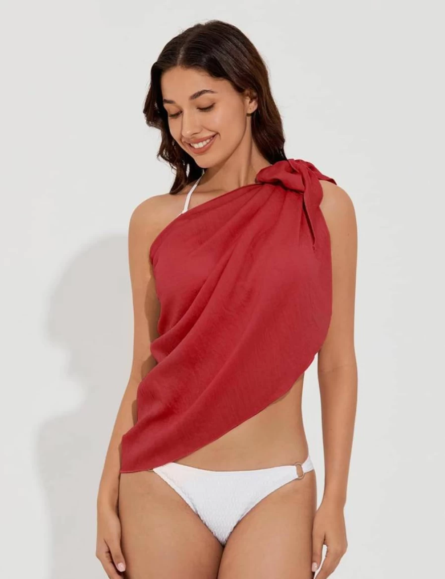 QOMEWA Women's Swim Cover Up Sarong Wrap Skirt - Beach Bathing Suit Wrap Skirt for Swimwear, Quick-Dry Swim Skirt Coverups