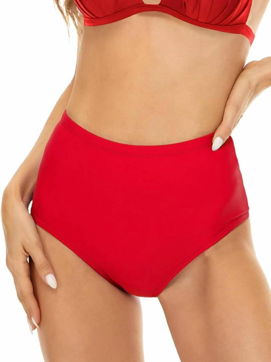 Annbon High Waisted Bikini Bottom for Women - Tummy Control Swimwear Full Coverage Slimming Swimsuit Bottoms