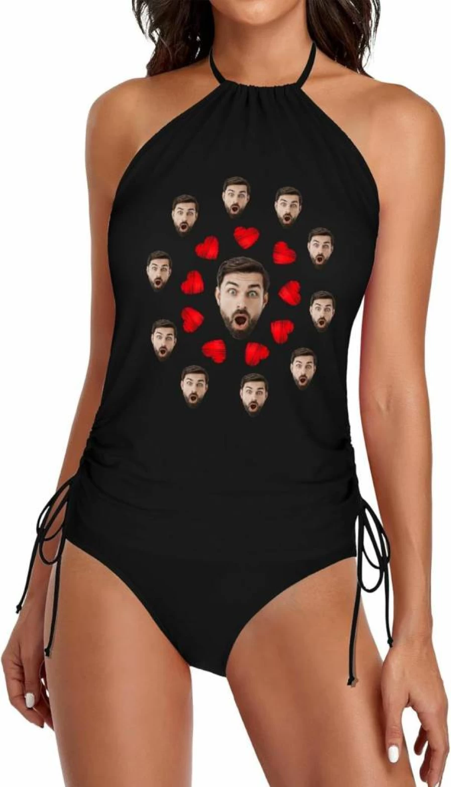 Queyeauc Custom Photo Swimsuits For Women - Personalized Funny Graphic Tankini Set - Summer Swimwear