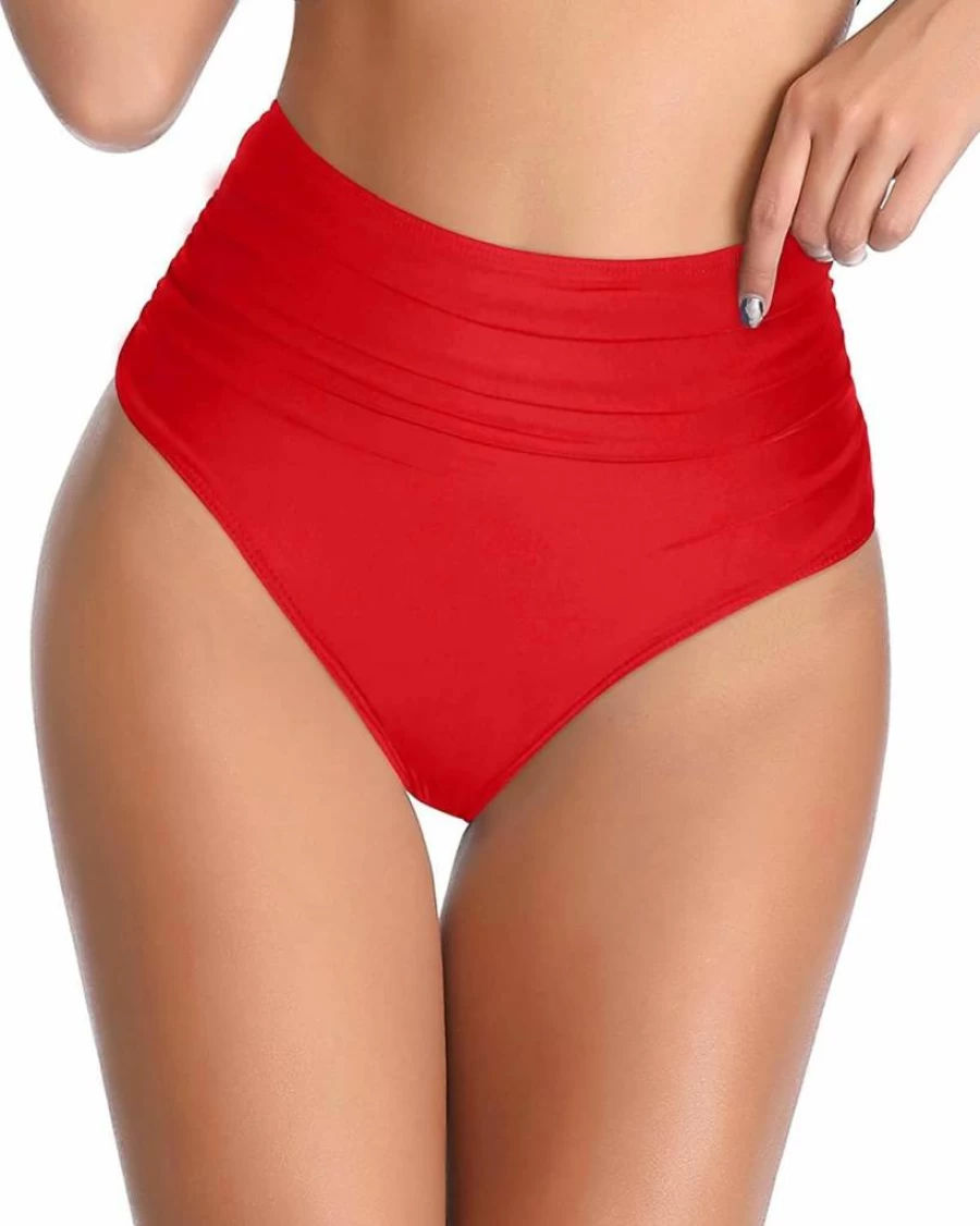 Tempt Me Women's High Waisted Bikini Bottom - Full Coverage Swimwear for Women