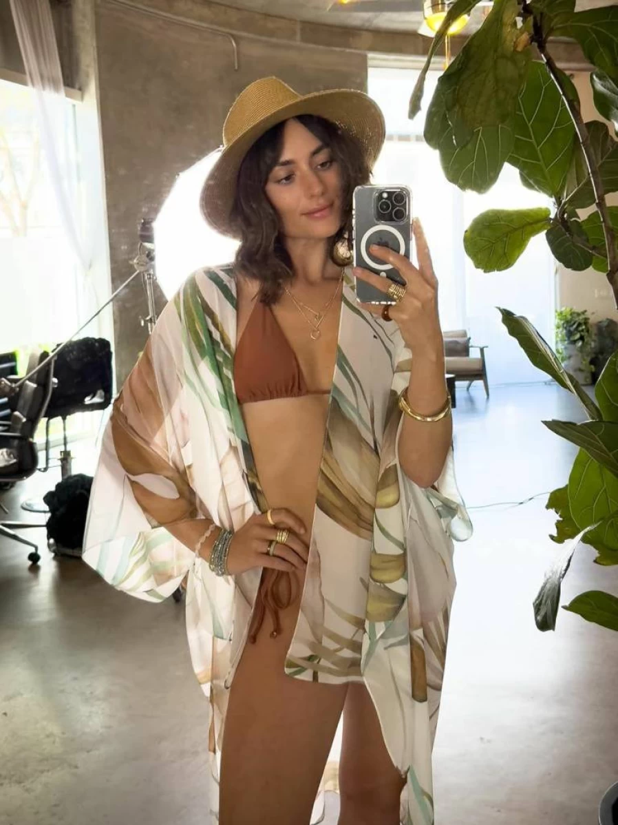 CATCHY & CRAFTY Women's Floral Boho Kimono Cardigan - Beach Cover Up, Resort Wear, Cruise Gift