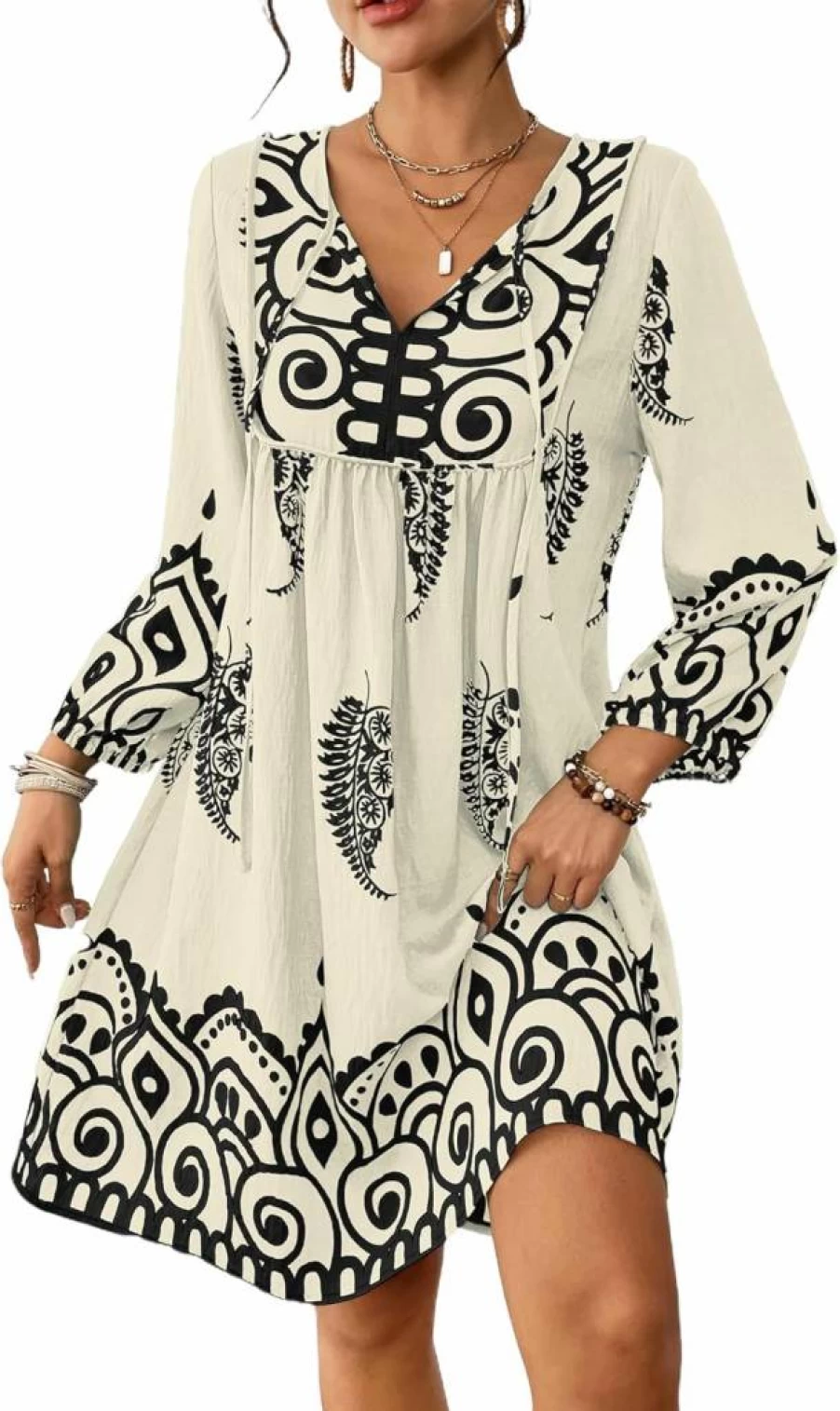 Eddoyee Women's Bohemian Floral Beach Cover Up Dress - Swimwear Mumu for Pool, Bathing Suit & Lounge Wear
