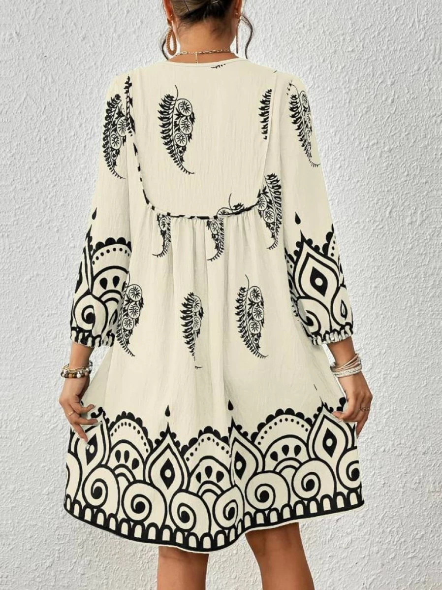 Eddoyee Women's Bohemian Floral Beach Cover Up Dress - Swimwear Mumu for Pool, Bathing Suit & Lounge Wear