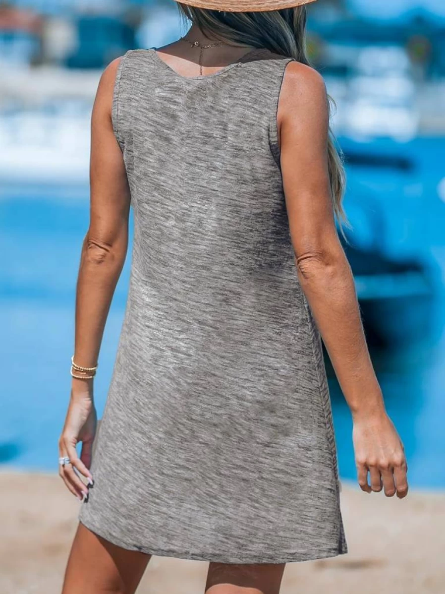CUPSHE Women's Sheer Sleeveless Beach Cover Up Dress - Twisted Tank Swimsuit Coverup for Swimwear
