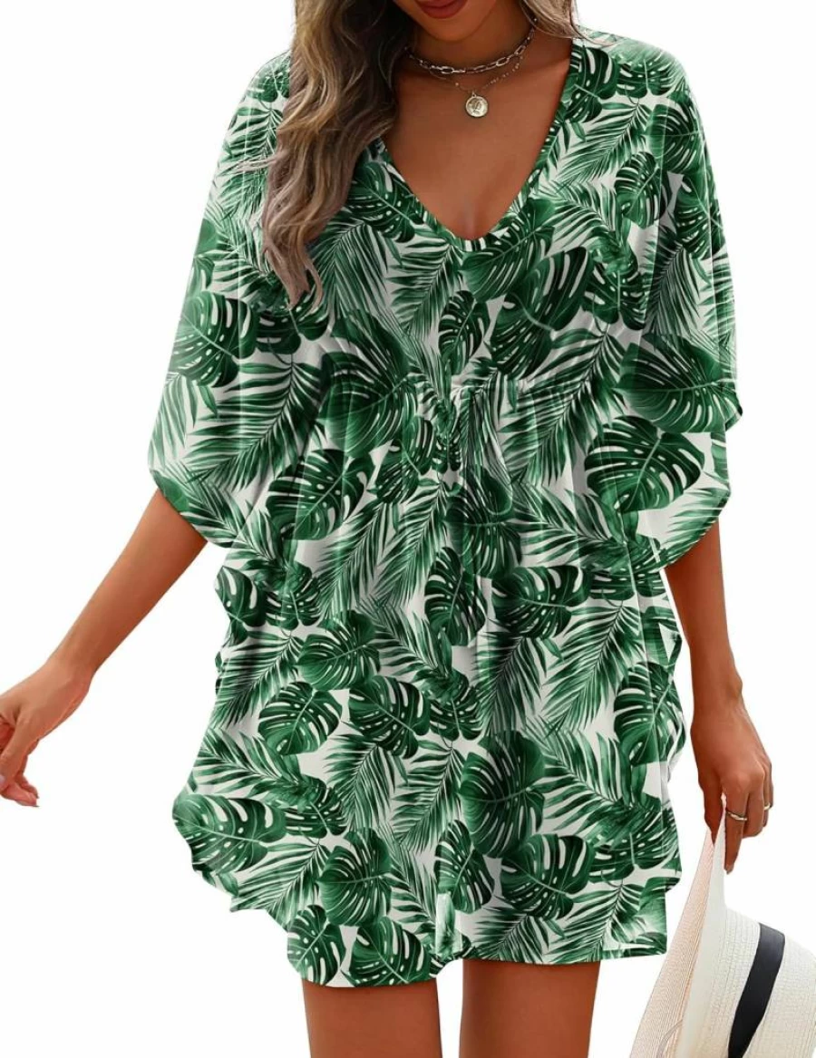 AI'MAGE Women's Sexy Sheer Chiffon Beach Cover Up Dress - Swimsuit Bathing Suit Wrap with Tie Waist for Pool & Beachwear