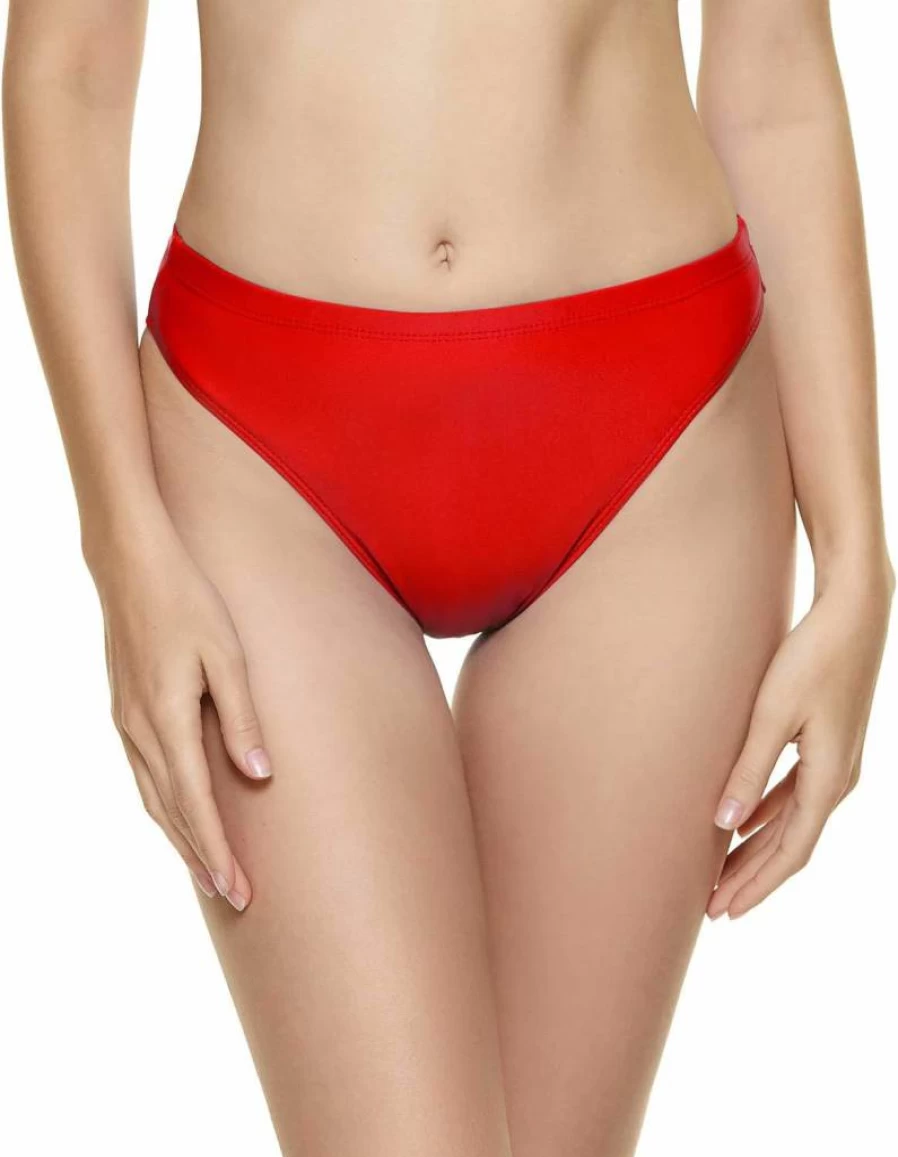 Bellecarrie Women's High Cut Bikini Bottoms - Mid Rise Swim Briefs Tankini Bottoms for Women