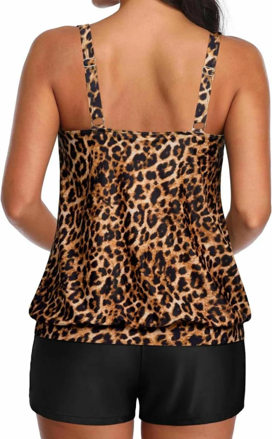 Aqua Eve Women's Modest Two-Piece Tankini Swimsuits - Blouson Swim Tank Top with Shorts Bathing Suits