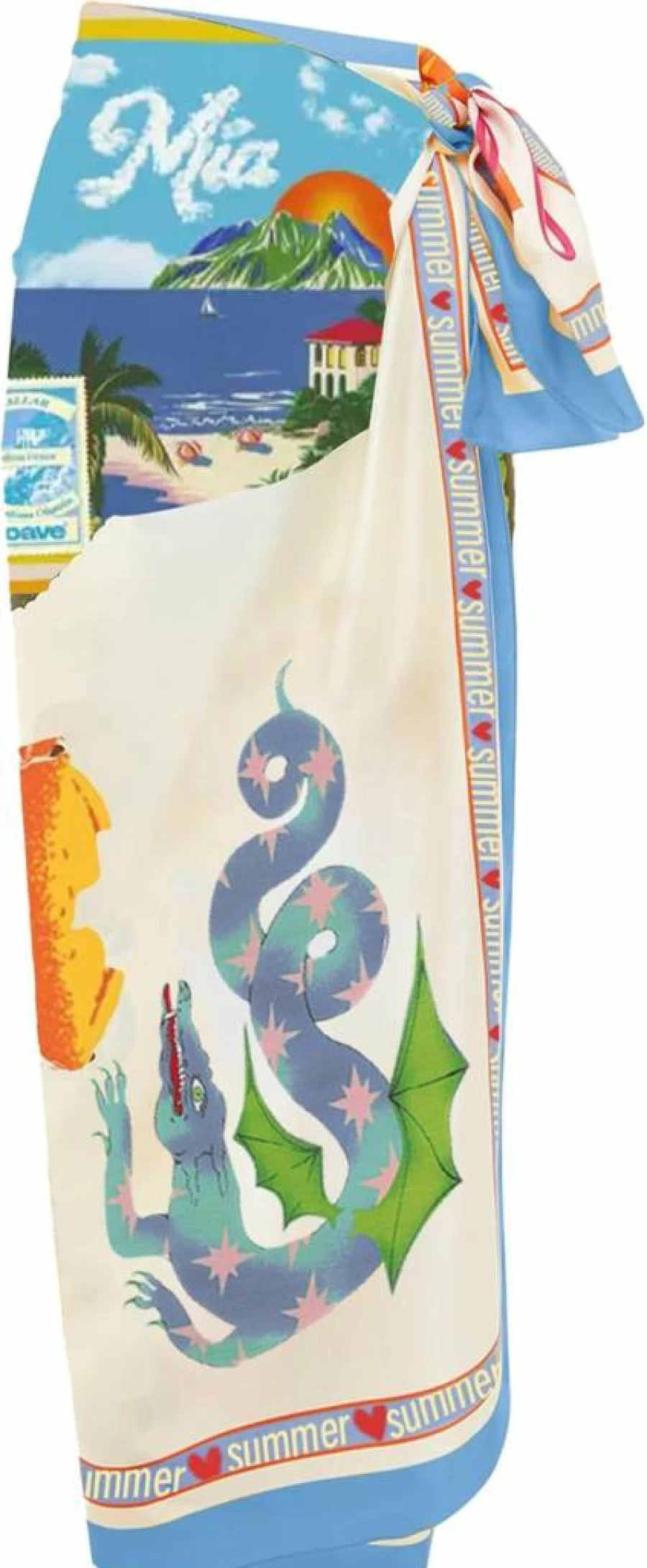 Fhniepan Women's Beach Cover Up - Flowy Long Sarong Wrap Skirt for Swimwear, Printed Pareo, Pashmina Style Bathing Suit Wrap
