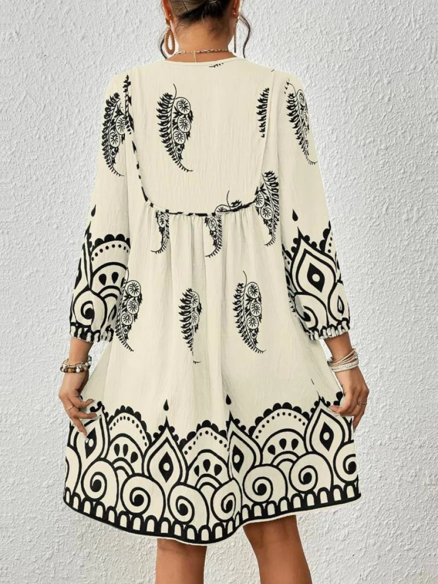 Eddoyee Women's Bohemian Floral Beach Cover Up Dress - Swimwear Mumu for Pool, Lounge, and Vacation