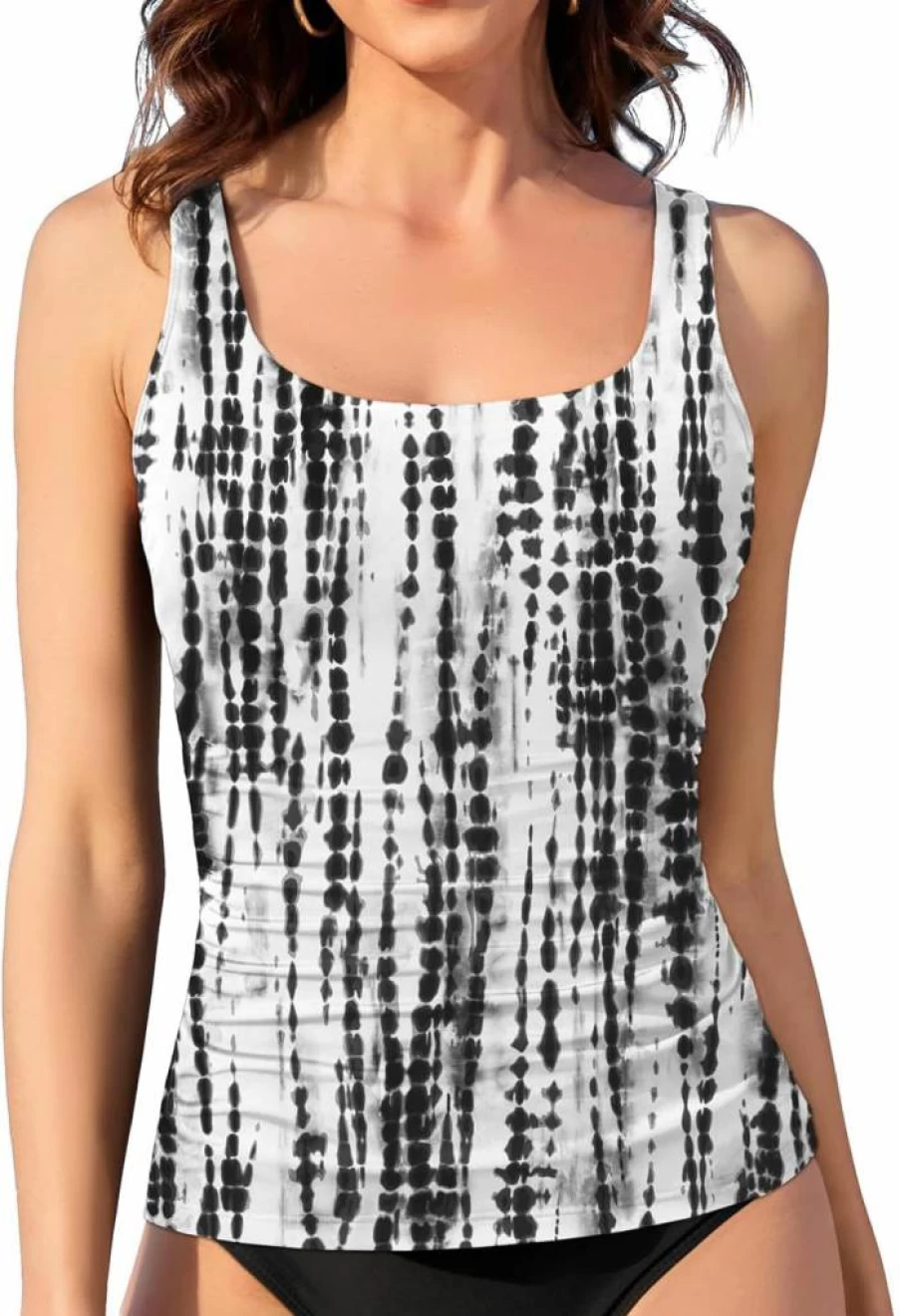 Aqua Eve Women's Tummy Control Tankini Top - Plus Size Swimwear Bathing Suit Top
