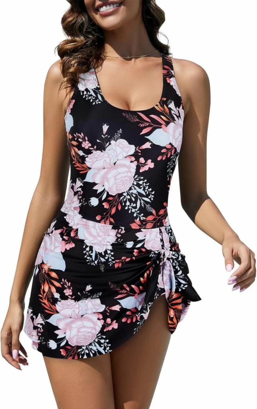 Century Star Women's Tummy Control Swimdress with Skirt - One Piece Bathing Suit Swimwear for Beach & Pool