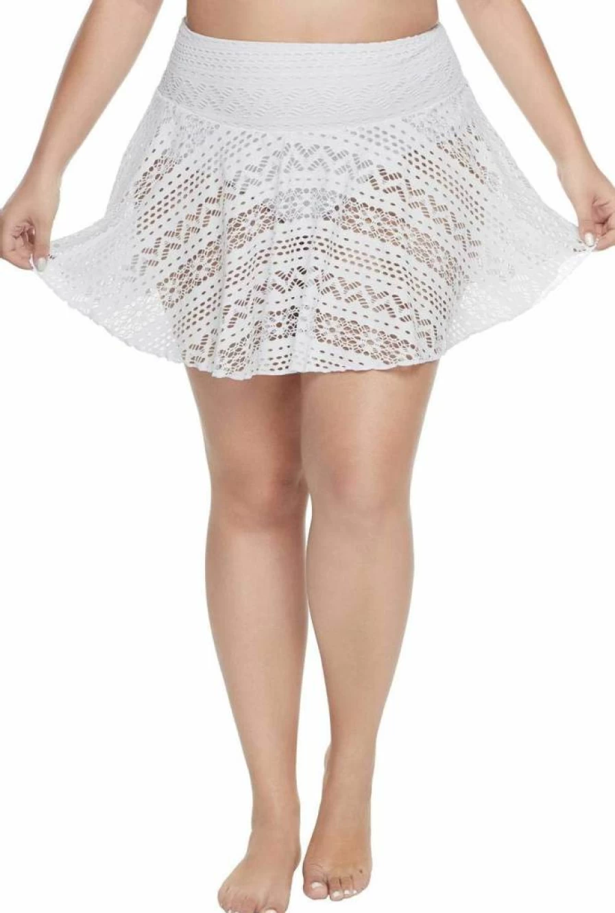 Lopie Women's Crochet Lace Bikini Bottom Swim Skirt - Stylish Swimdress & Board Shorts for Beach & Pool