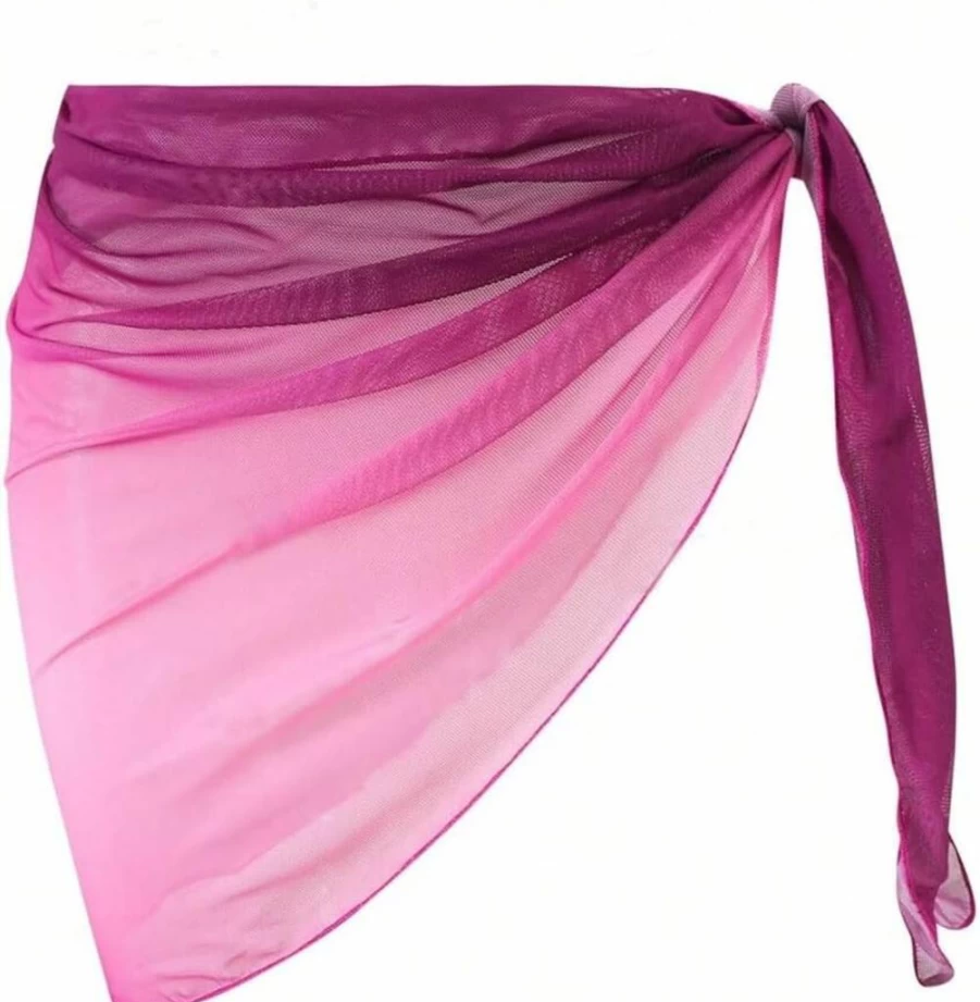 ZAFUL Women's Boho Beach Cover Up - Sheer Chiffon Sarong Wrap Skirt for Swimwear