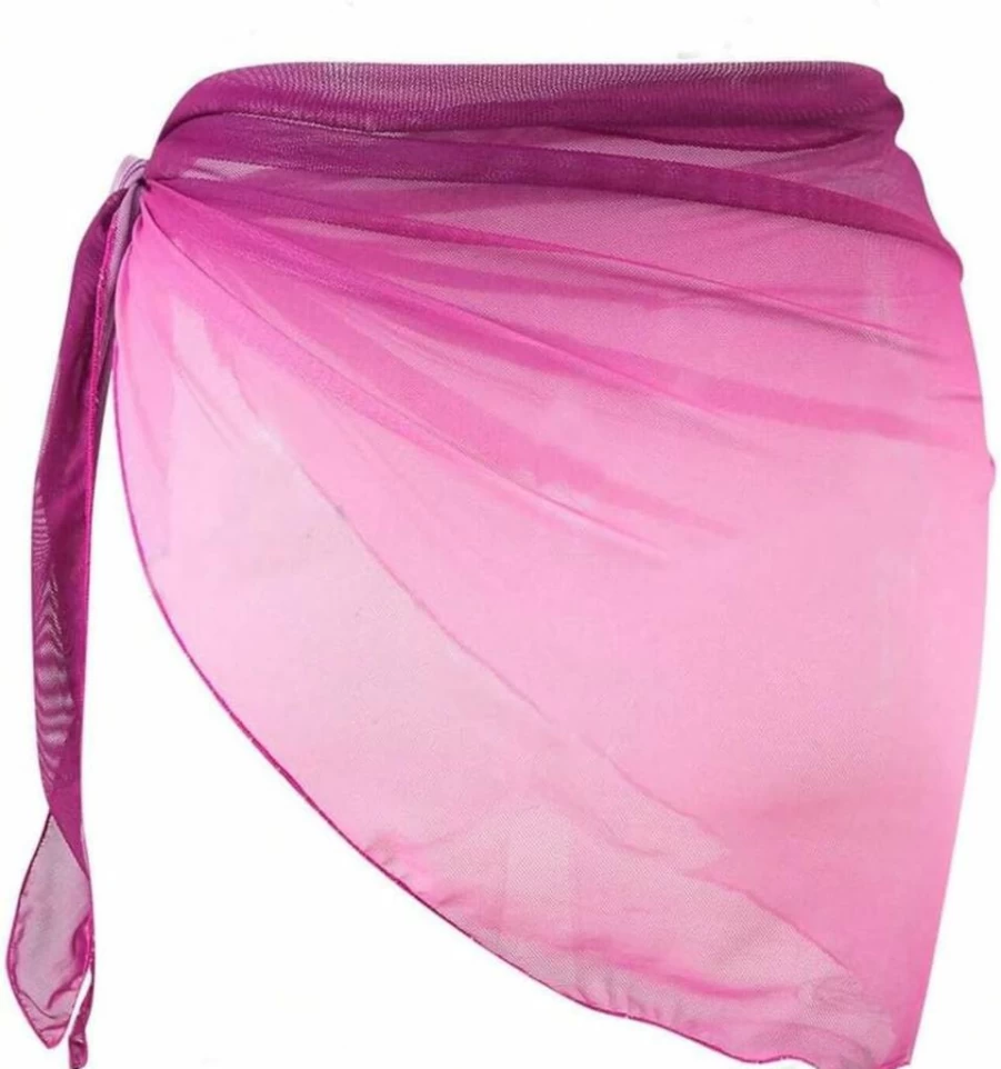 ZAFUL Women's Boho Beach Cover Up - Sheer Chiffon Sarong Wrap Skirt for Swimwear