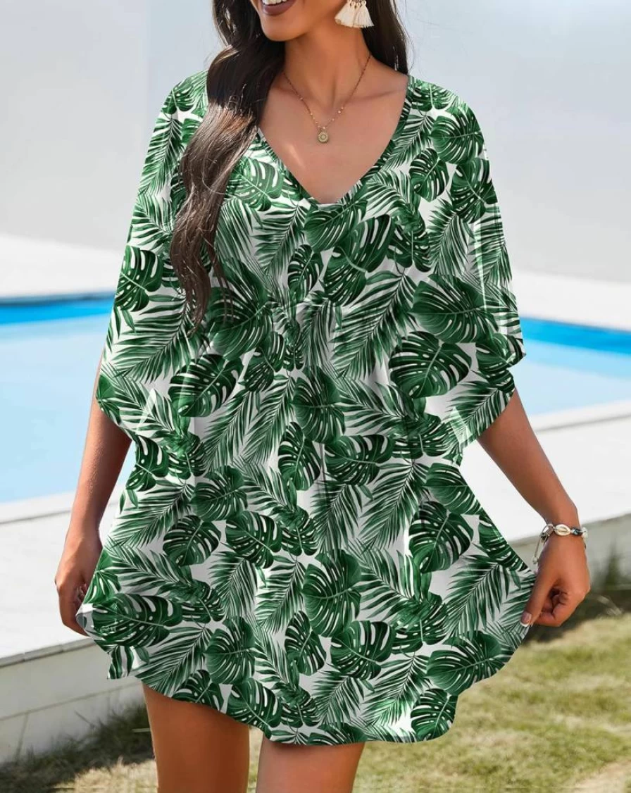 AI'MAGE Women's Sexy Sheer Chiffon Beach Cover Up Dress - Swimsuit Wrap, Bathing Suit Cover, Tie Waist Swimwear for Pool & Beach
