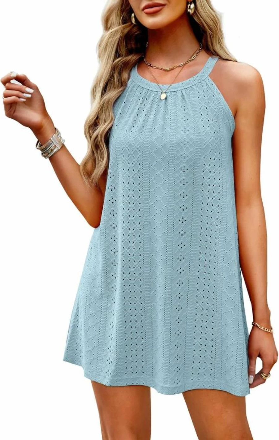 WIHOLL Women's Crochet Swimsuit Cover Up Dress - Summer Beach Hollow Out Dress 2025