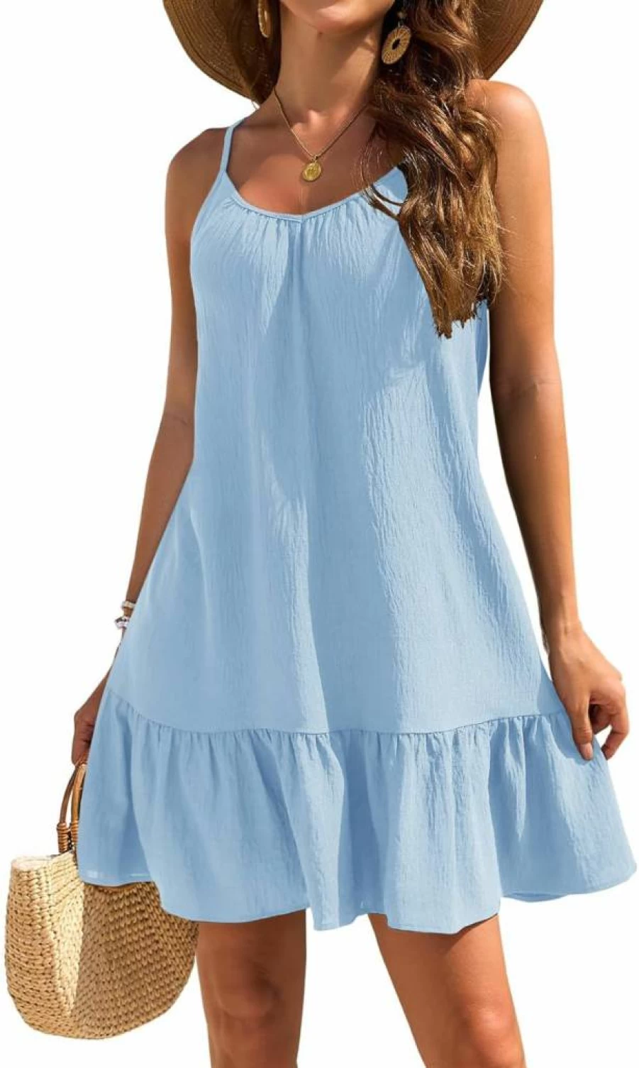 Halife Women's Beach Cover Up 2025 - Lightweight Spaghetti Strap Swimsuit Coverup Sundress for Vacation & Poolside