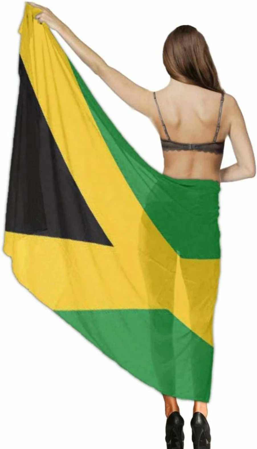 YongColer Jamaican Flag Beach Sarong - Women's Swimwear Cover Up, Wrap Scarf for Tropical Vacation