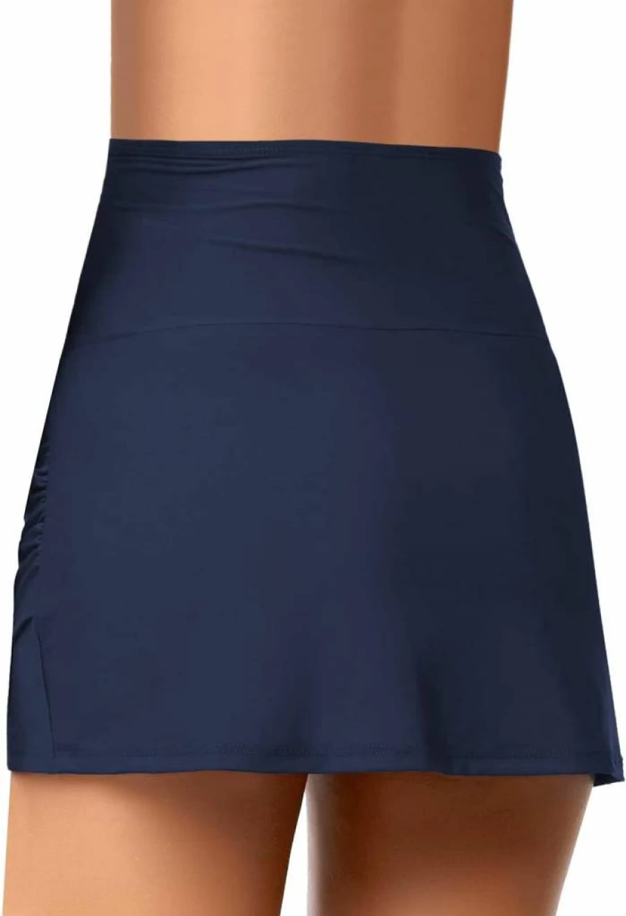 GRAPENT Women's High Waist Bikini Bottom - Tulip Hem Swim Skirt with Shirring Detail for Beach & Pool