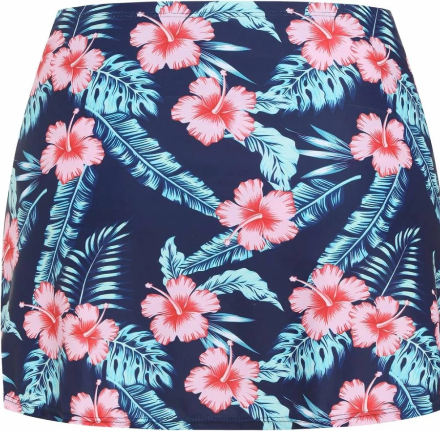 ZAFUL Women's High Waist Swim Skirt with Built-In Shorts - Twist Detail Bathing Suit Skort for Beach & Pool