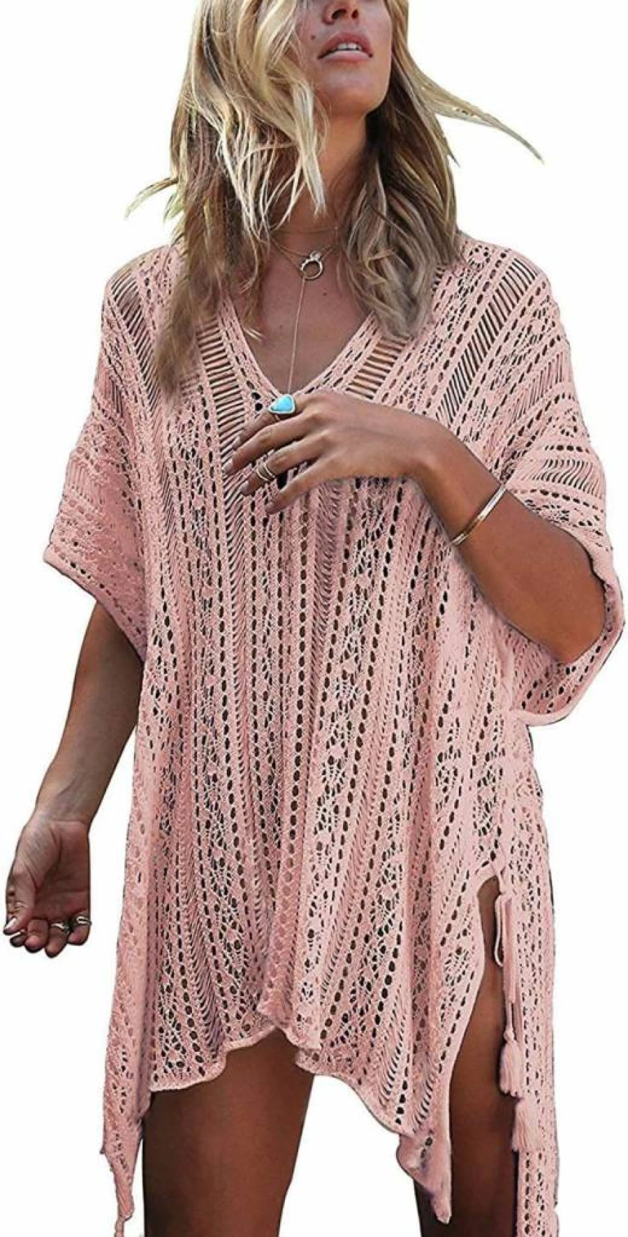HARHAY Women's Crochet Bikini Set 2023 Summer Beach Swimwear Cover Up Two Piece Swimsuit