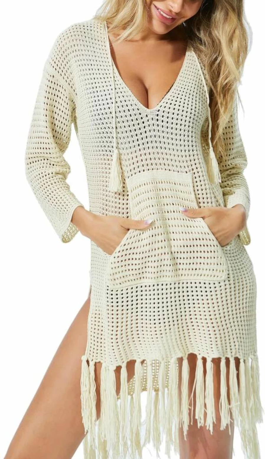 Jeasona Women's Crochet Bikini Cover Up Dress - Beach Swimsuit Wrap Lightweight Summer Beachwear