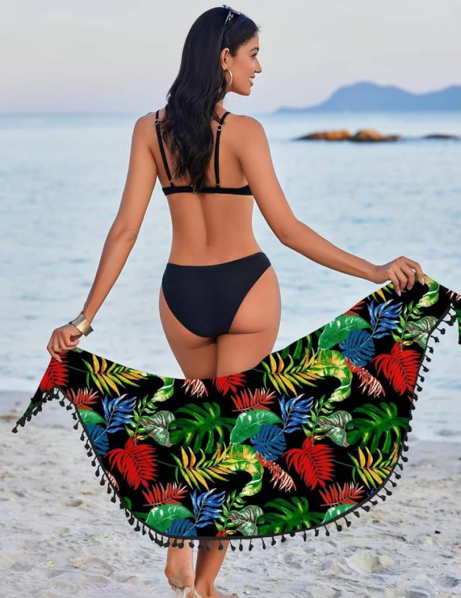 AI'MAGE Women's Beach Cover Up - Sarong Wrap with Tassels, Bikini Short Skirt for Swimwear