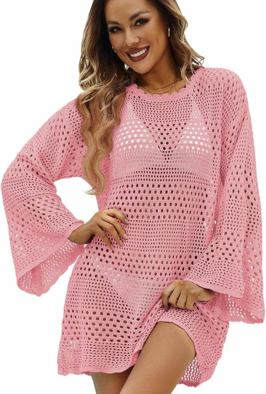 CoCozy Women's Crochet Beach Cover Up Dress - Knitted Bikini Swimsuit Coverup for Vacation & Summer Outfits 2025