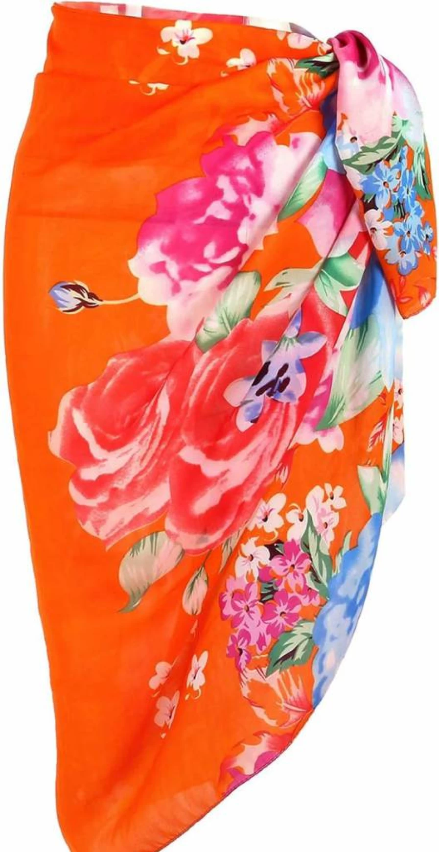 Ayliss Women's Floral Chiffon Beach Cover Up Sarong - Lightweight Bikini Wrap Swimsuit Dress for Summer