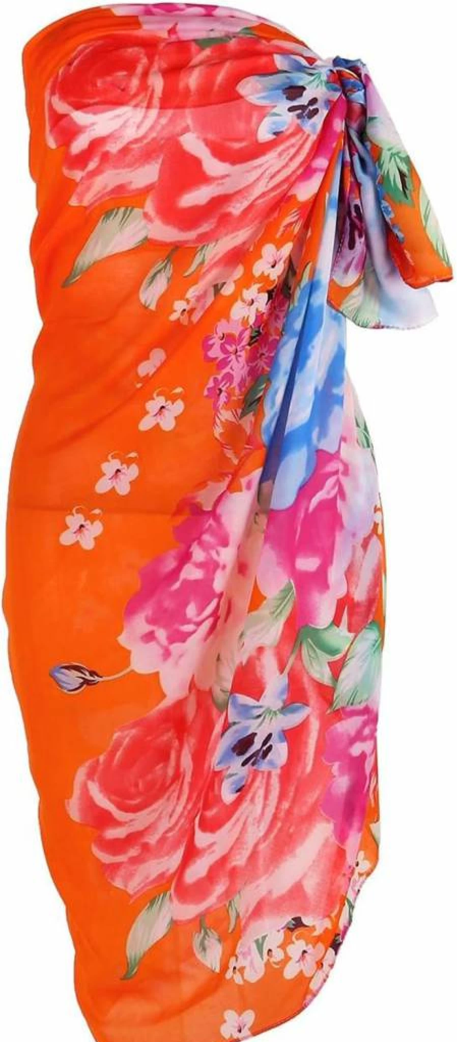 Ayliss Women's Floral Chiffon Beach Cover Up Sarong - Lightweight Bikini Wrap Swimsuit Dress for Summer