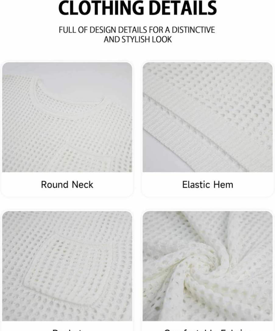 Bsubseach Women's Long Sleeve Crochet Beach Cover Up - Swimwear Knit Top for Poolside and Summer Outings