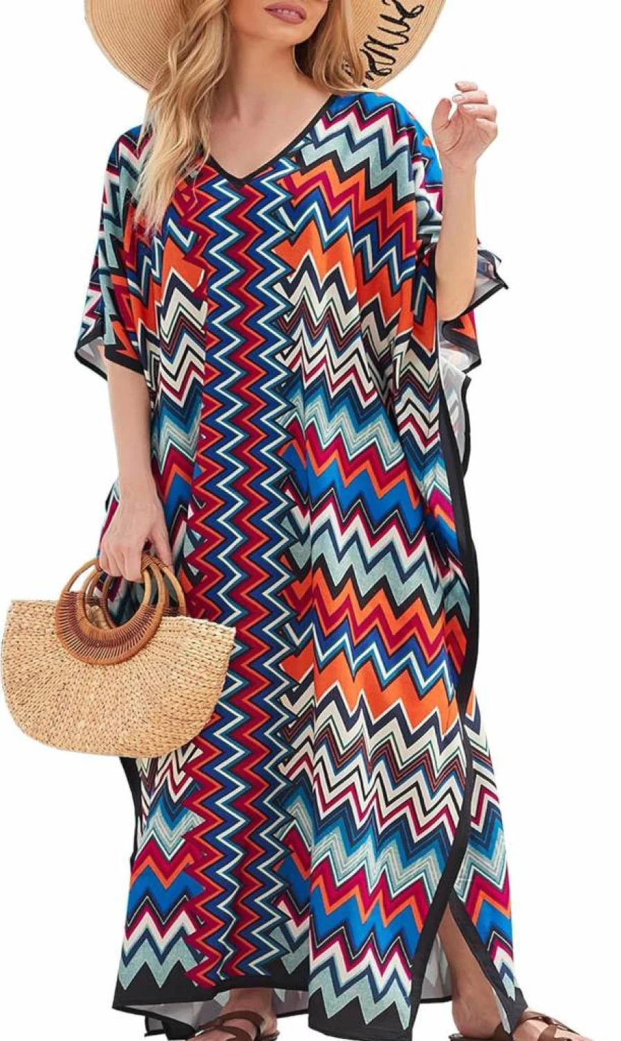 JDiction Women's Long Beach Cover Up Dress - Summer Bikini Swimsuit Coverup, Vacation Outfit