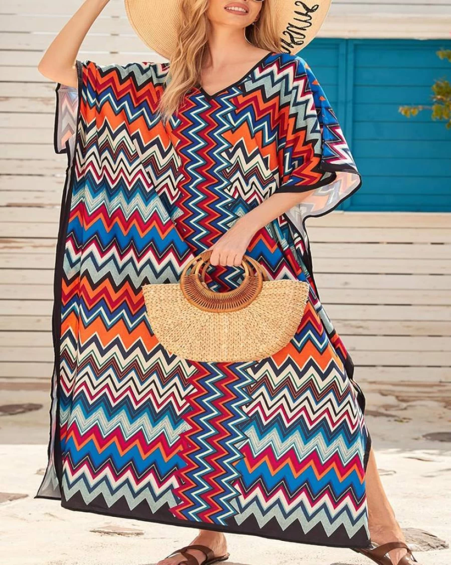 JDiction Women's Long Beach Cover Up Dress - Summer Bikini Swimsuit Coverup, Vacation Outfit