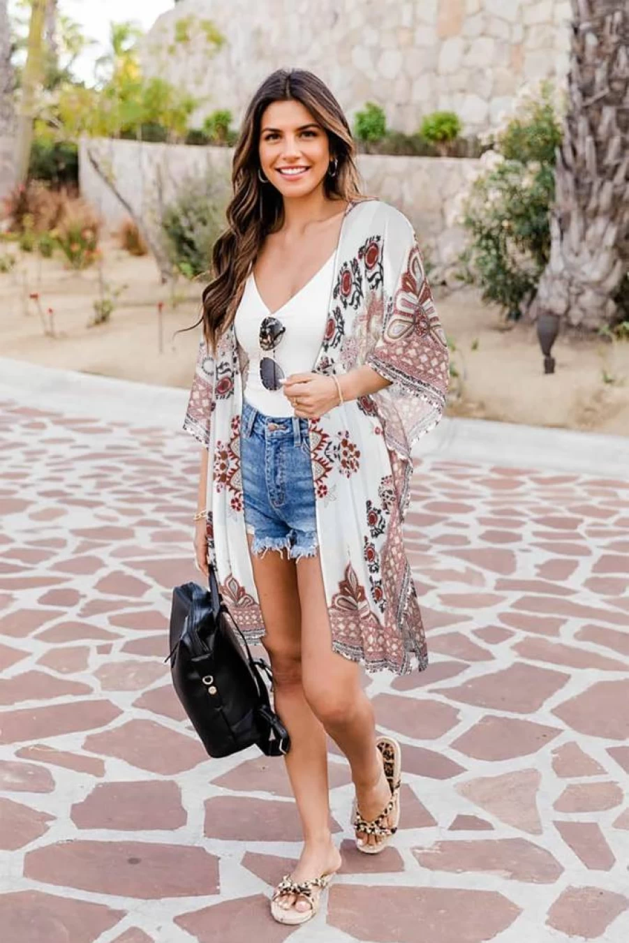 CHICGAL Women's Summer Kimono Cover Up Beach Cardigan Swimwear Wrap Loose Fit Casual