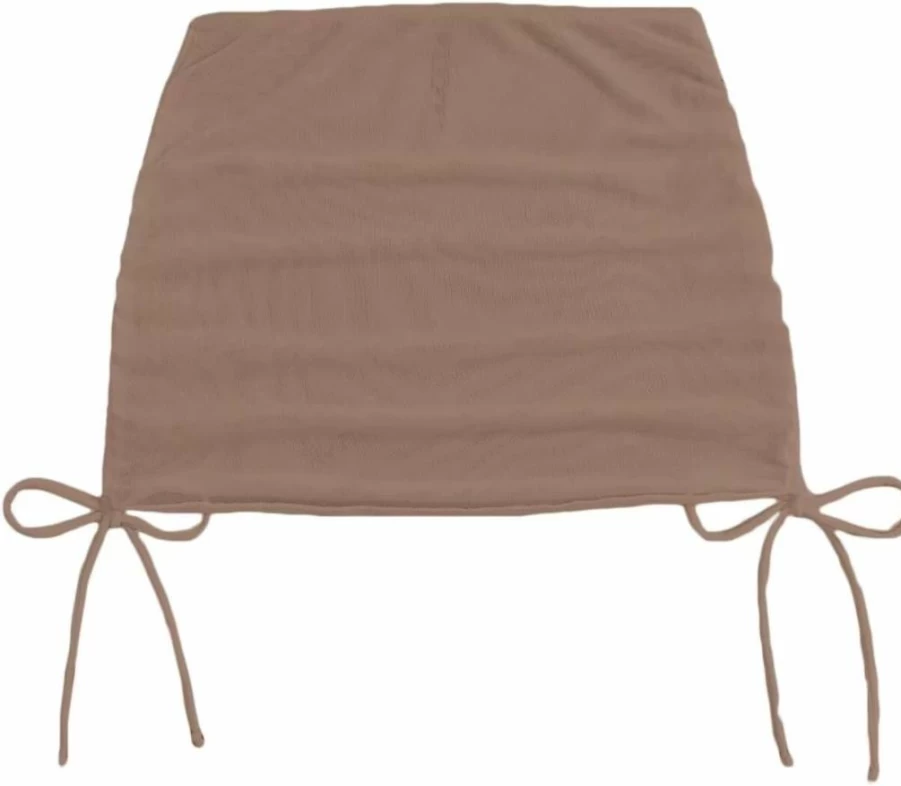 Falainetee Women's Sheer Mesh Cover Up Skirt - Drawstring Bikini Beach Wrap Summer Fashion
