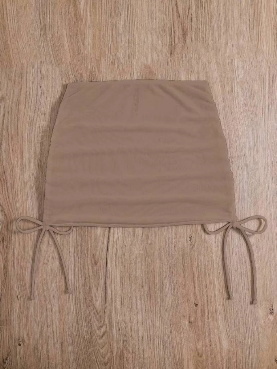Falainetee Women's Sheer Mesh Cover Up Skirt - Drawstring Bikini Beach Wrap Summer Fashion