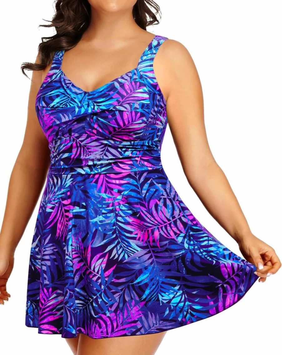 Tempt Me Plus Size One Piece Swimdress - Tummy Control Bathing Suit for Women, 2025 Swimwear Collection