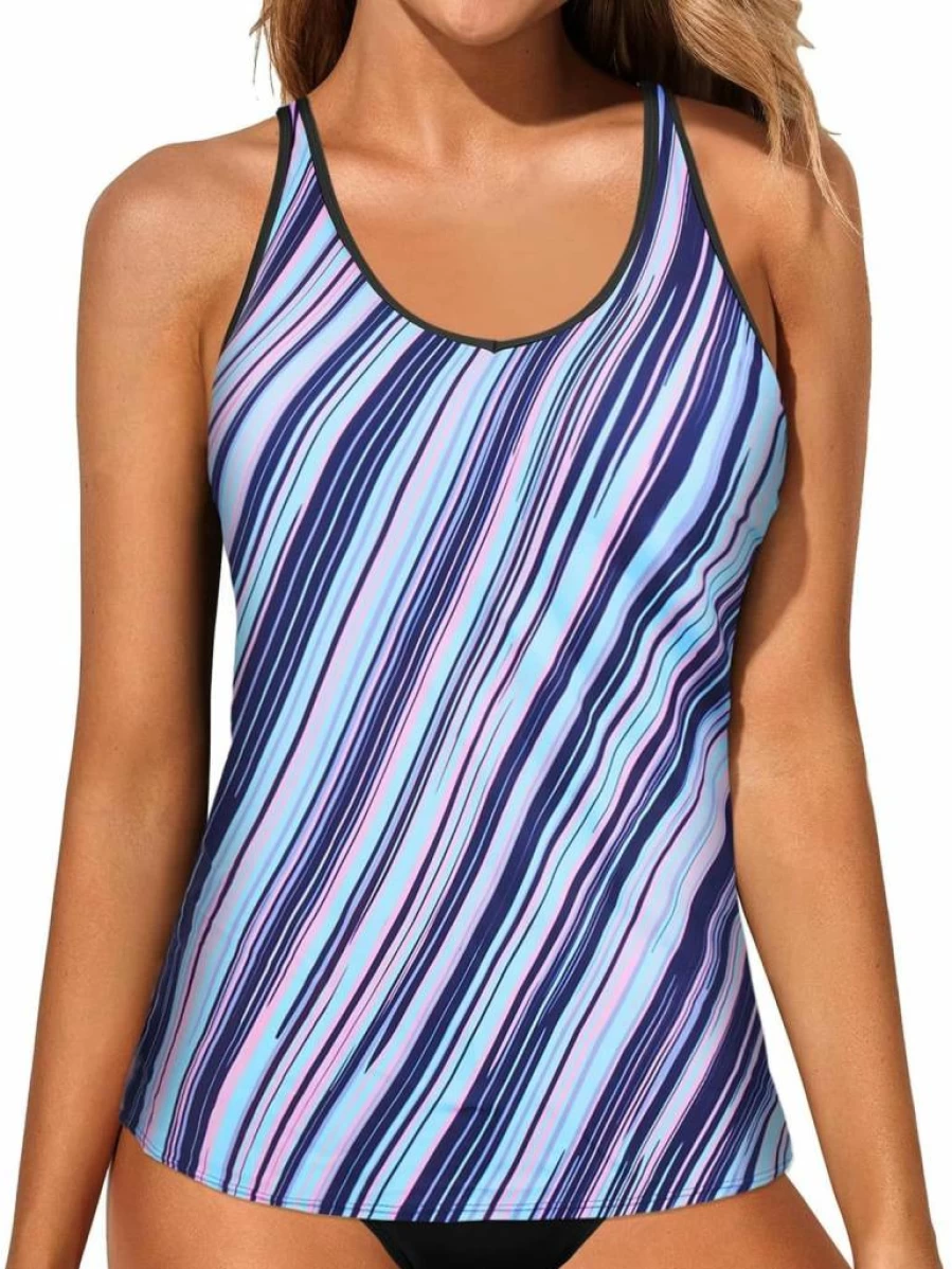 Yonique Women's Athletic Modest Tankini Swim Top - High Performance Swimwear for Active Women