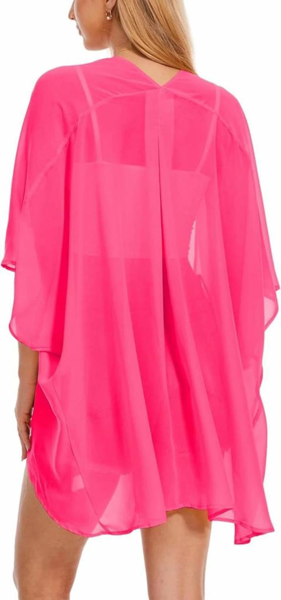 Moss Rose Women's Sheer Chiffon Beach Cover Up Kimono Cardigan – Lightweight Loose Open Front Summer Coverup Tops for Swimwear