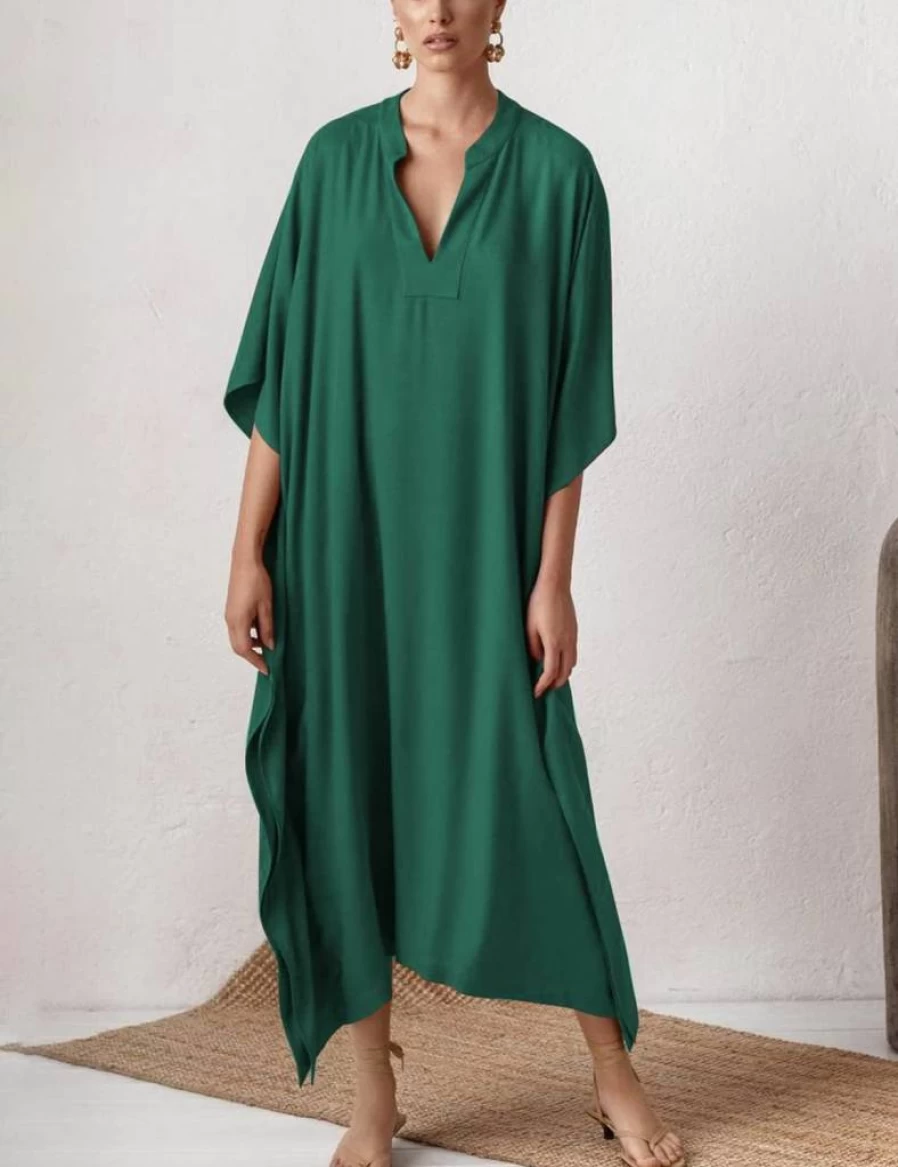 Bsubseach Women's Summer Kaftan Dress - Beach Cover Up, Boho Maxi Loungewear, Swimsuit Wrap, Lightweight Casual Dress